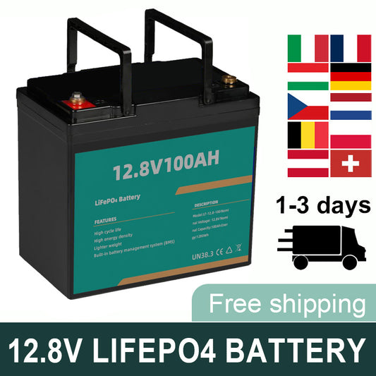 LiFePO4 12.8V 100Ah Rechargeable Battery BMS Long lifespan and can be used in off-grid solar systems Home outdoor power supply