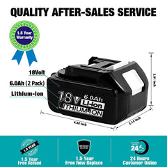 18V 6.0Ah Battery Replacemet for Makita