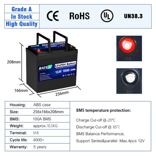 Pin lithium lifepo4 12V 100Ah