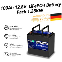 12.8V 100Ah Lifepo4-Batterie DE-Lager