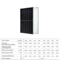 360W solar panel